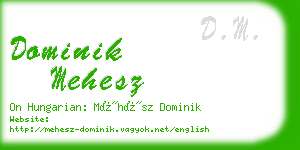 dominik mehesz business card